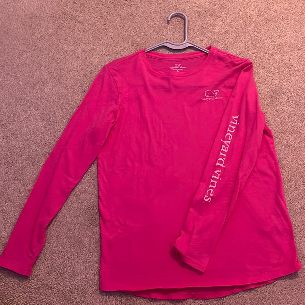 pink vineyard vines long sleeve shirt